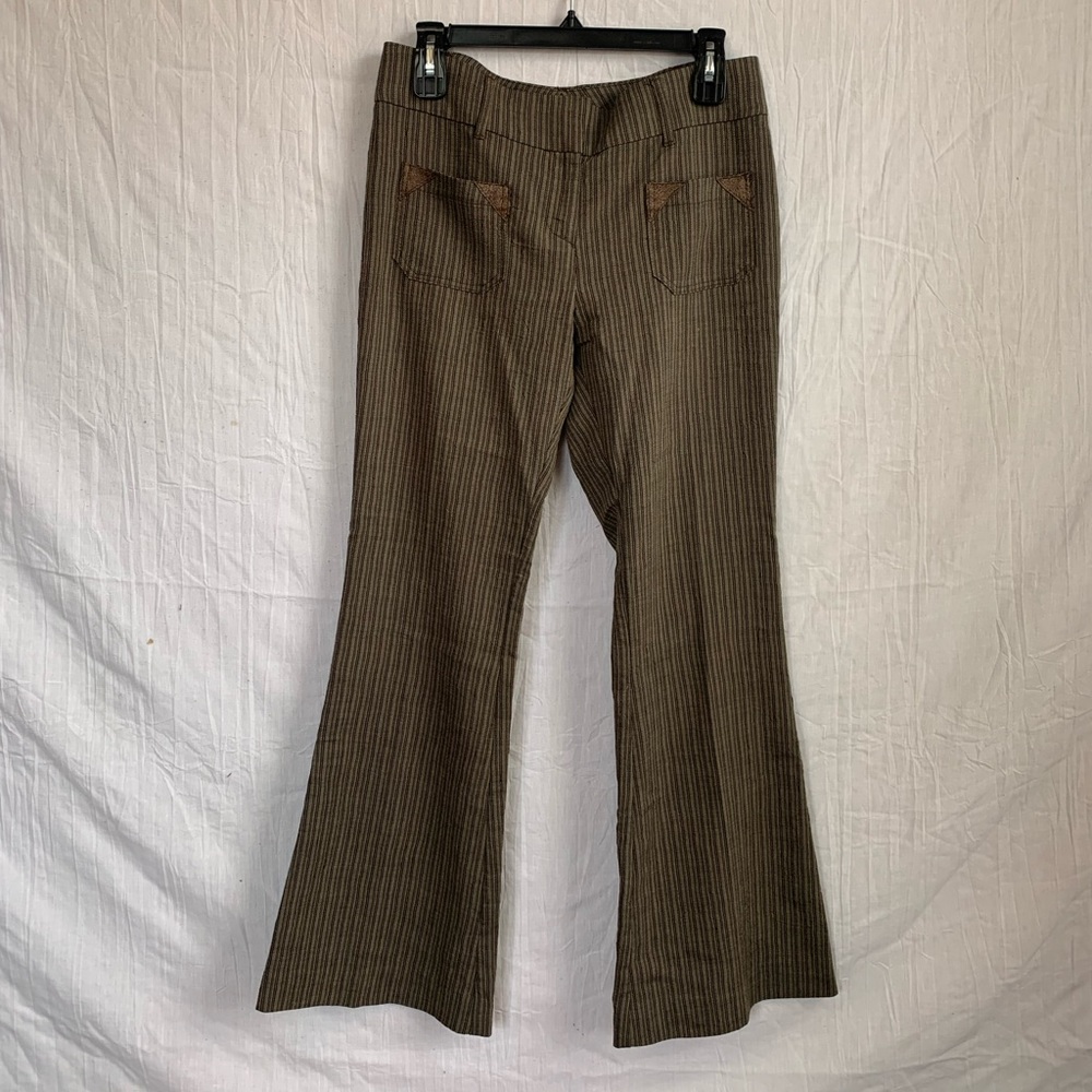 THE CUTEST Y2k SW3 Bespoke Low Rise Flare Brown Striped Slacks